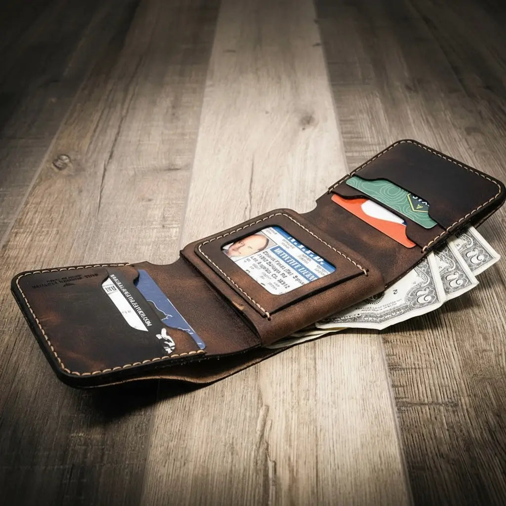 Badge Trifold Wallets — leather badge trifold wallets for law enforcement | Bull Sheath Leather