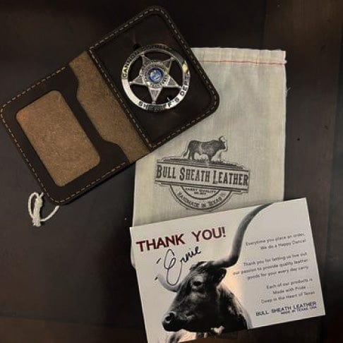 Law Enforcement Badge Wallets — handmade leather badge wallets for officers | Bull Sheath Leather