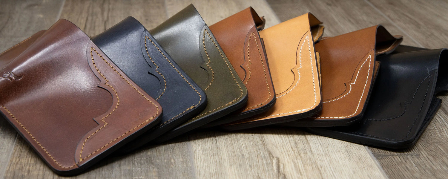 Western Bifold Wallets — handmade leather western bifold wallets made in Texas | Bull Sheath Leather