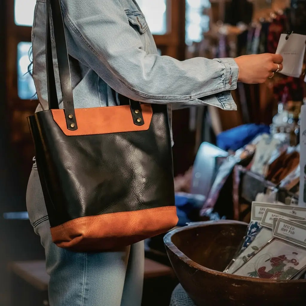The Naomi Leather Tote Bag - Alternate View - Bull Sheath Leather