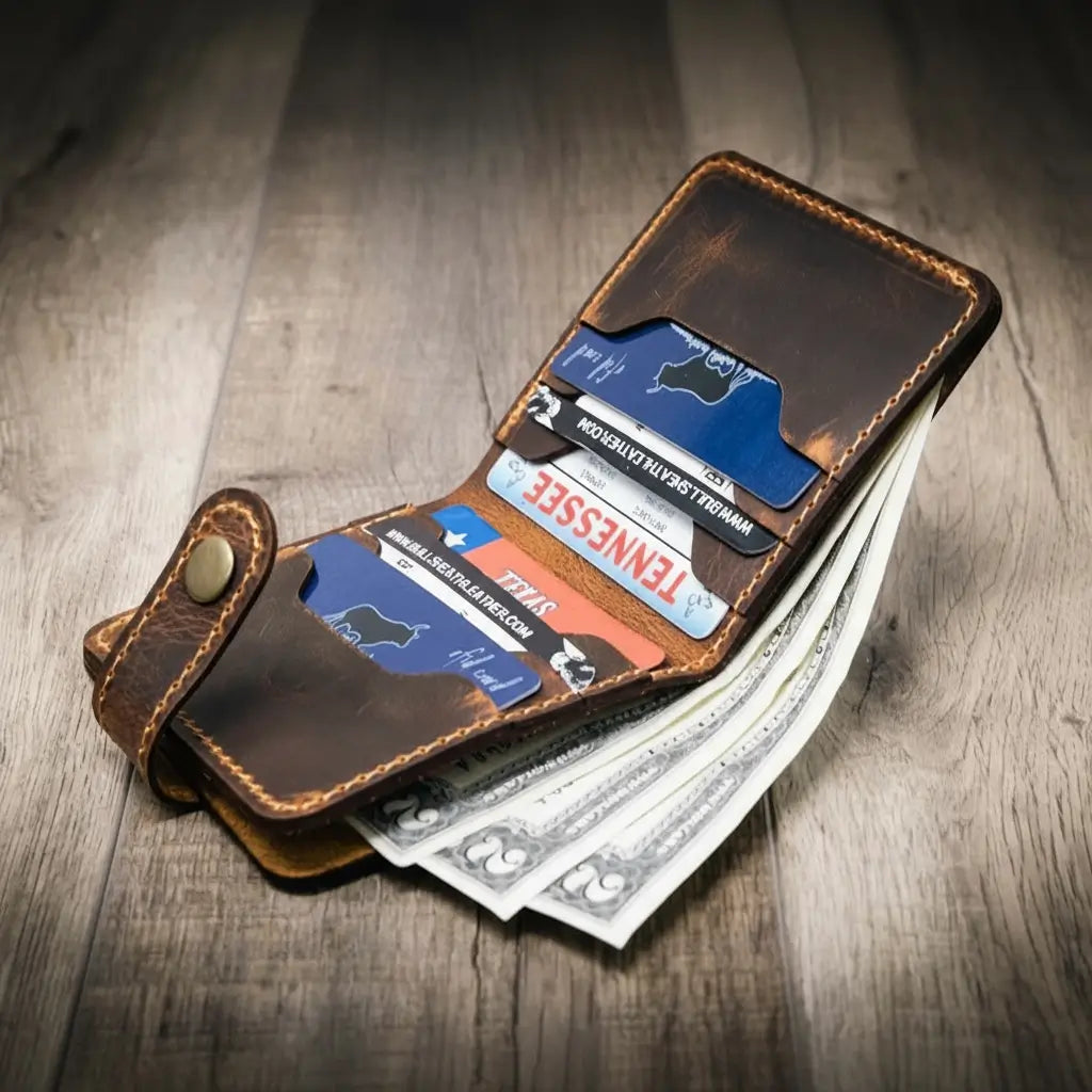 Glory Snap Bifold Wallet - Alternate View - Bull Sheath Leather
