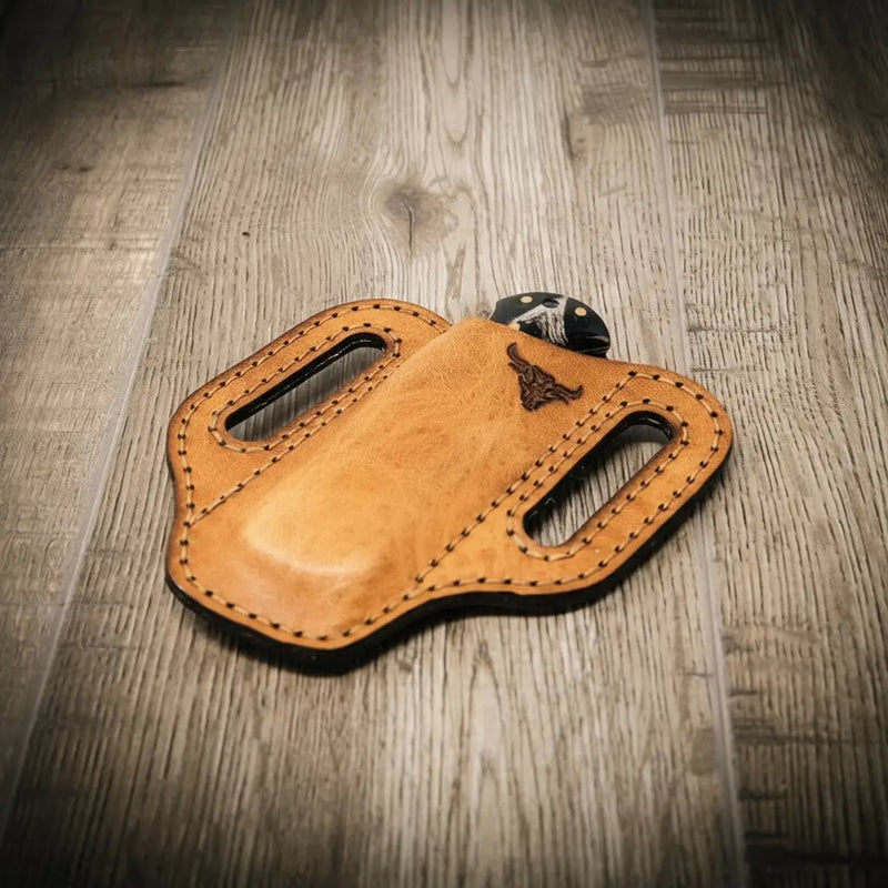 Leather Knife Sheath | Custom Knife Sheath - Saddle Tan
