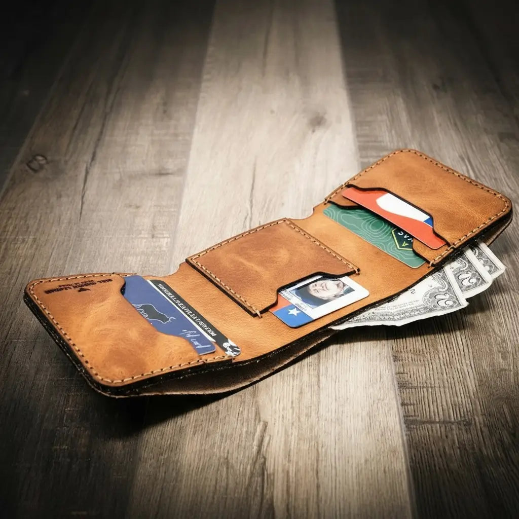 Mens Leather trifold wallet
