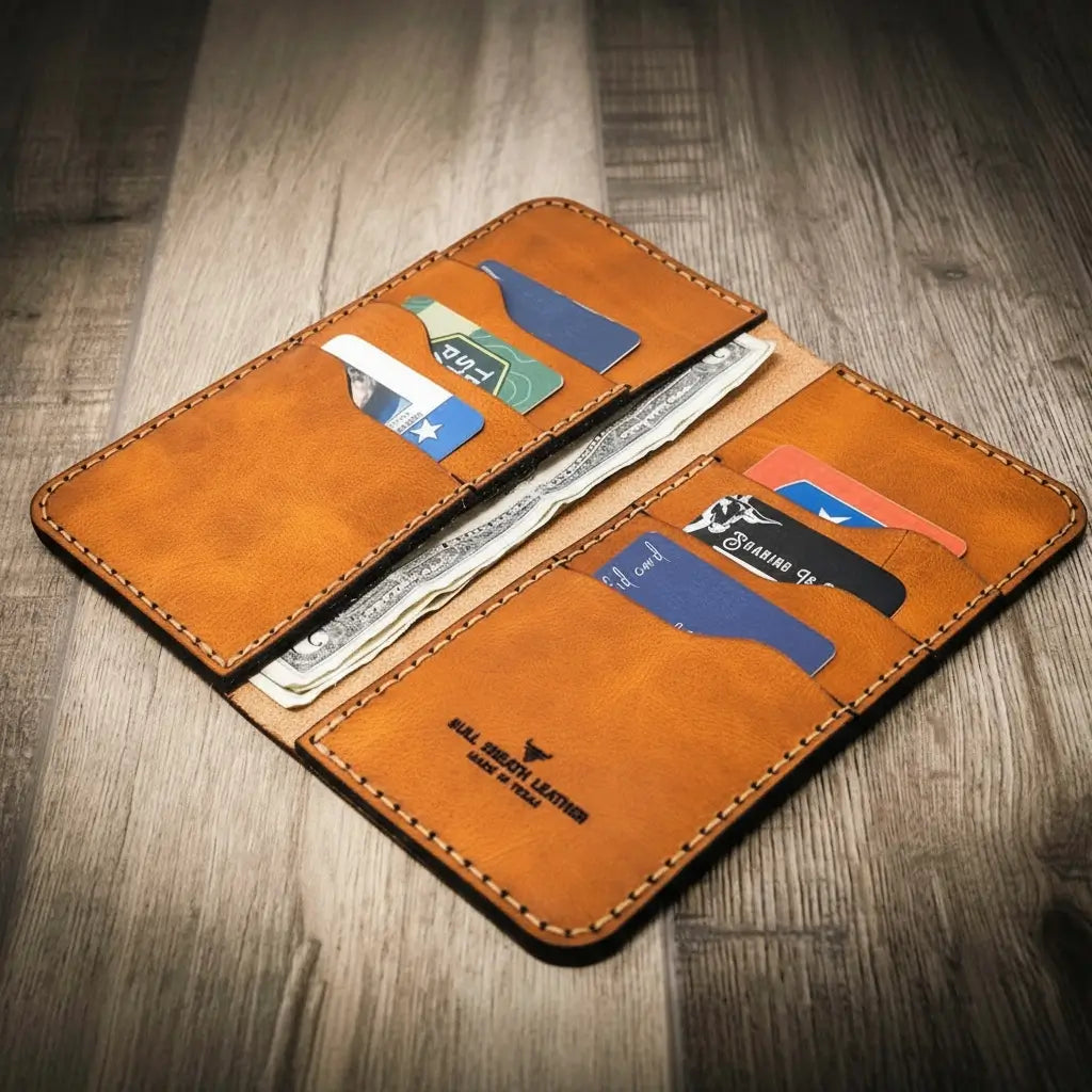 Brown Western Long Wallet
