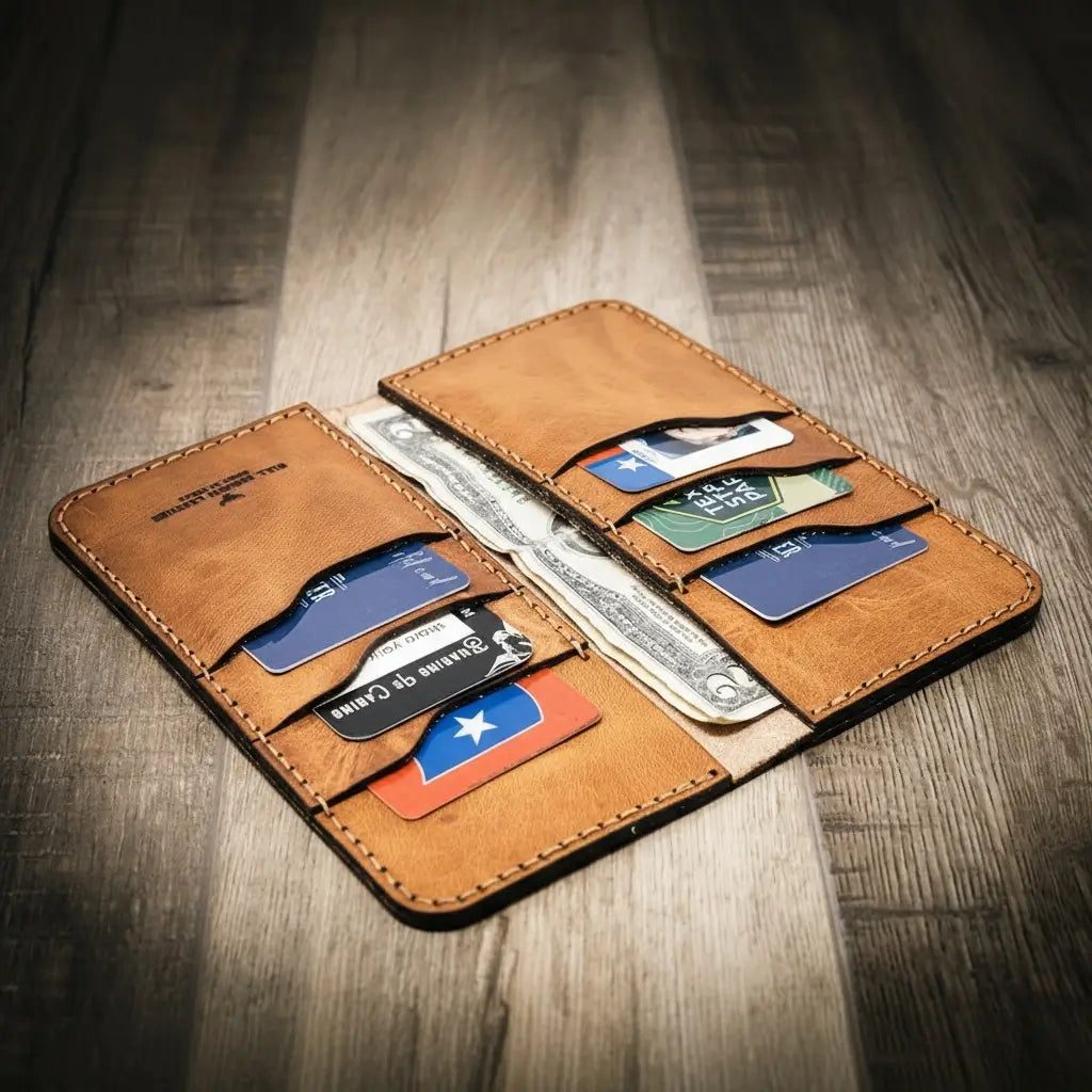 Mens Western Leather Long Wallet
