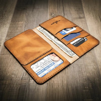 Badge Long Wallet - Lifestyle View - Bull Sheath Leather