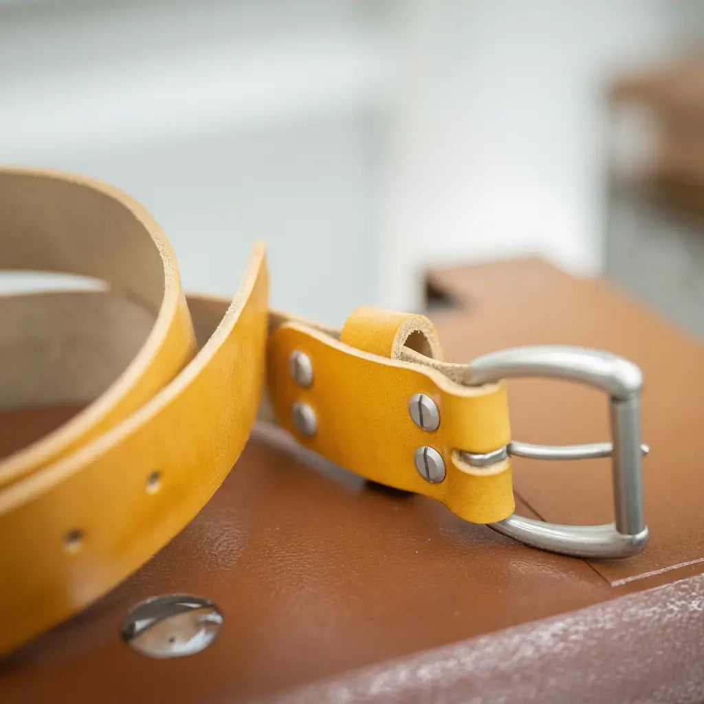 Men's Leather Belt Saddle Tan - Alternate View - Bull Sheath Leather