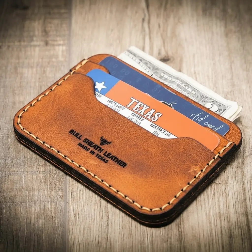 Pflugerville Card Wallet - Alternate View - Bull Sheath Leather