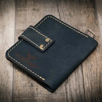 Victory Ladies Minimalist Wallet Black - Side Profile - Bull Sheath Leather