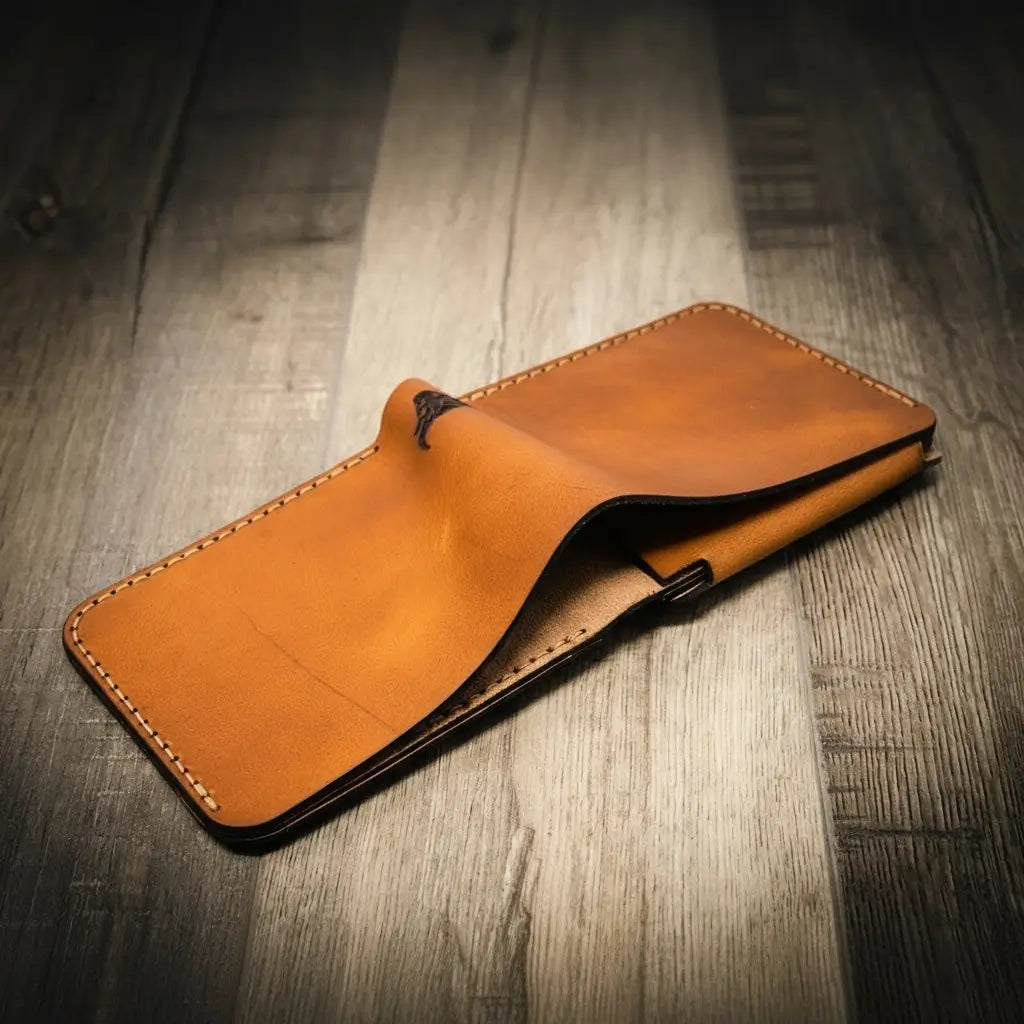 Badge Bifold Wallet - Alternate View - Bull Sheath Leather