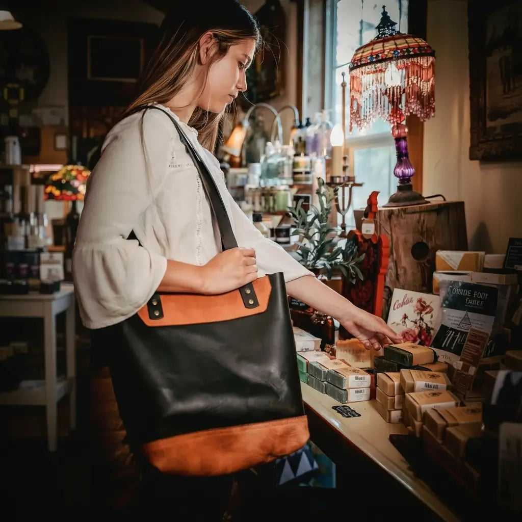 The Naomi Leather Tote Bag - Alternate View - Bull Sheath Leather