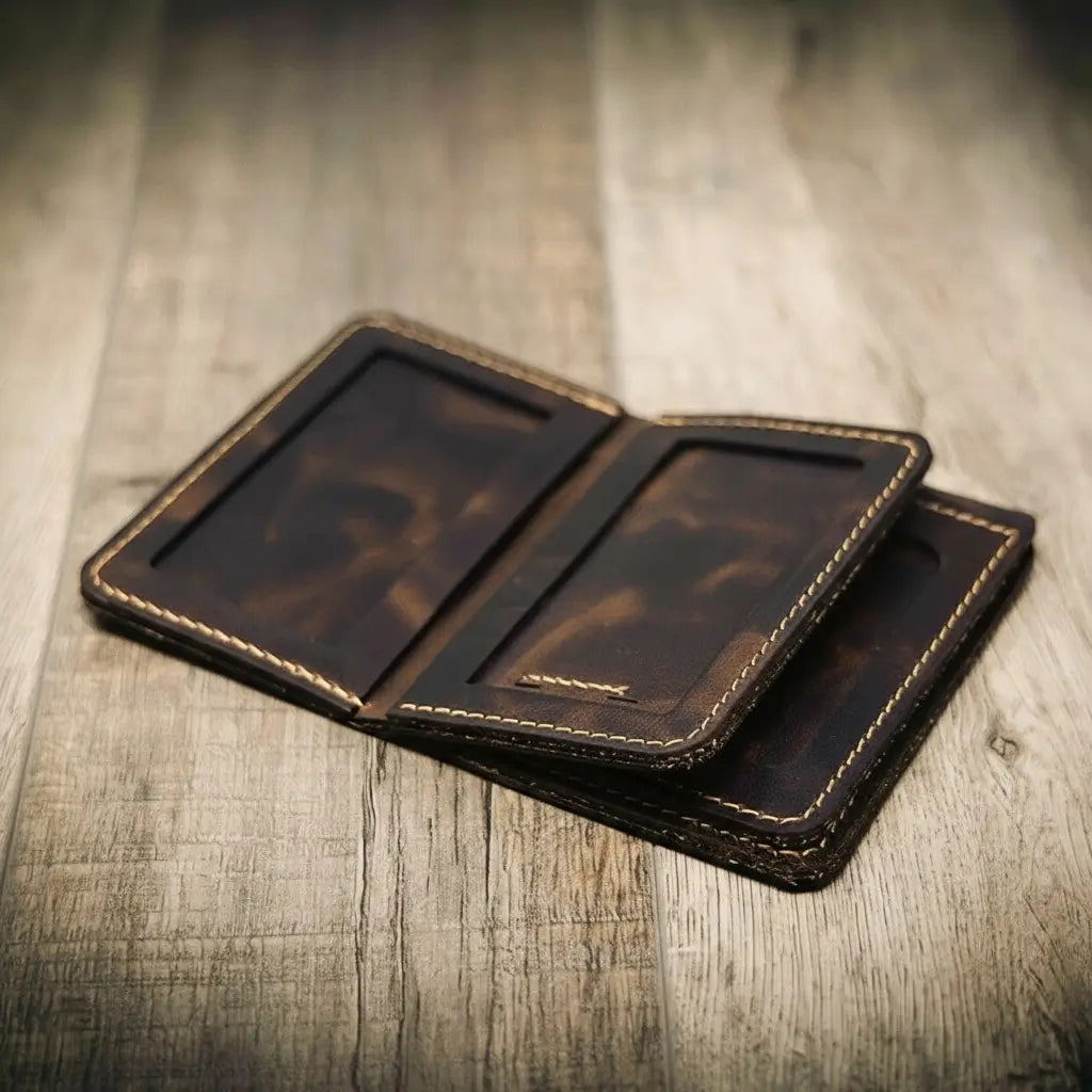 Federal Badge Wallets - Detail Shot - Bull Sheath Leather