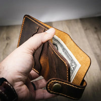 Glory Snap Bifold Wallet - Detail Shot - Bull Sheath Leather