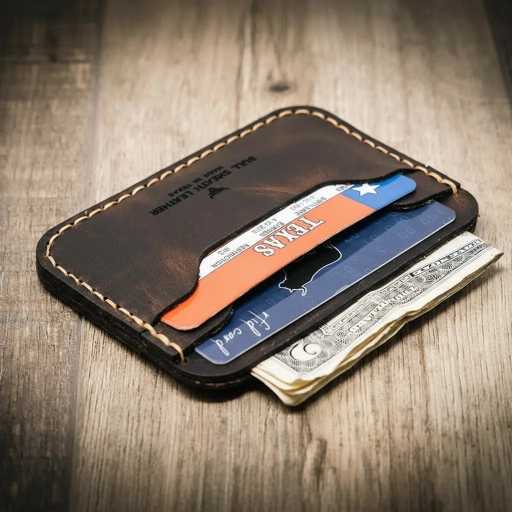 Dark Brown Leather Card Wallet
