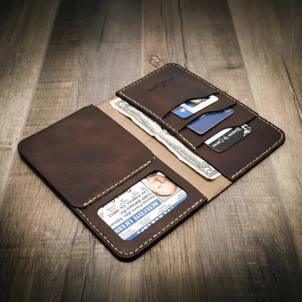 Badge Long Wallet - Alternate View - Bull Sheath Leather