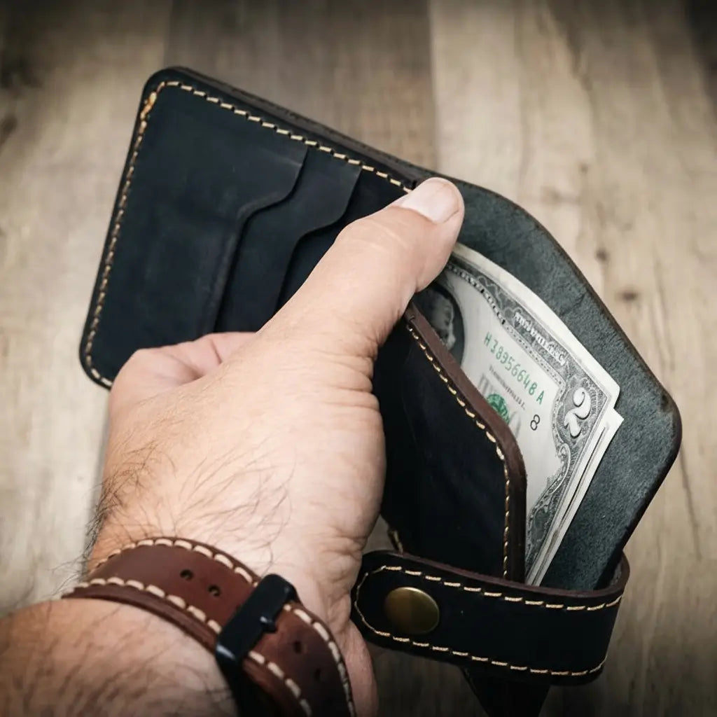 Glory Snap Bifold Wallet - Alternate View - Bull Sheath Leather