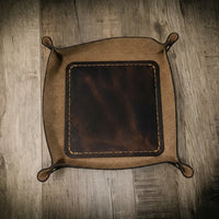 Valet Tray - Side Profile - Bull Sheath Leather