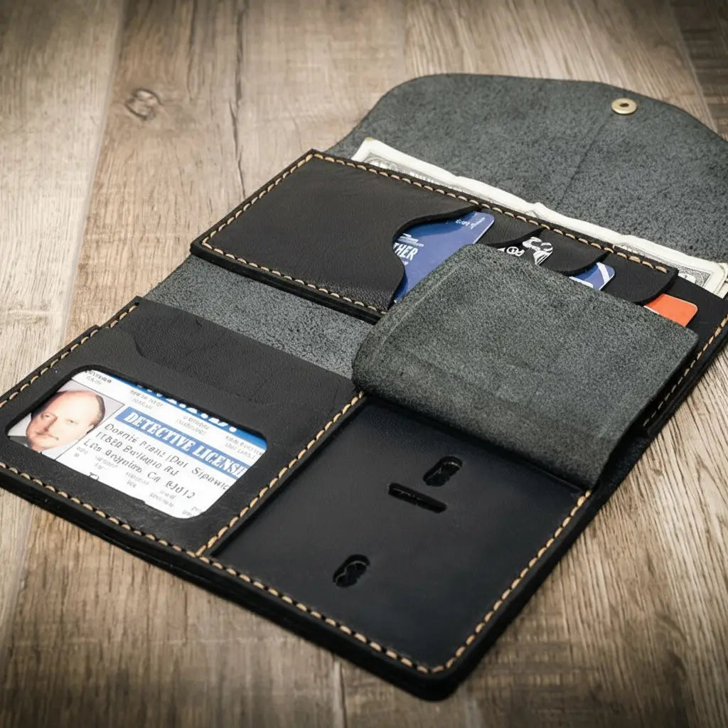 Badge Clutch Wallet - Alternate View - Bull Sheath Leather