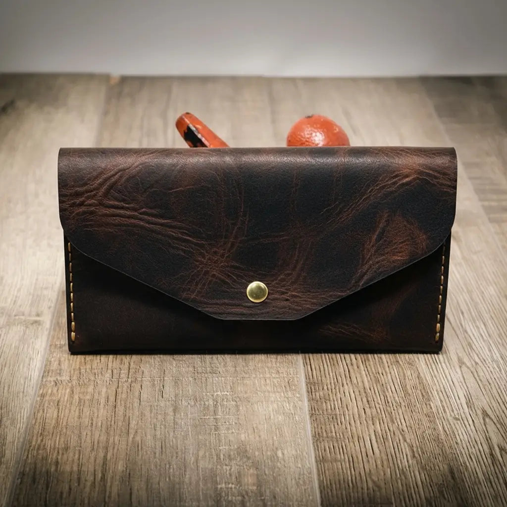 Badge Clutch Wallet - Alternate View - Bull Sheath Leather