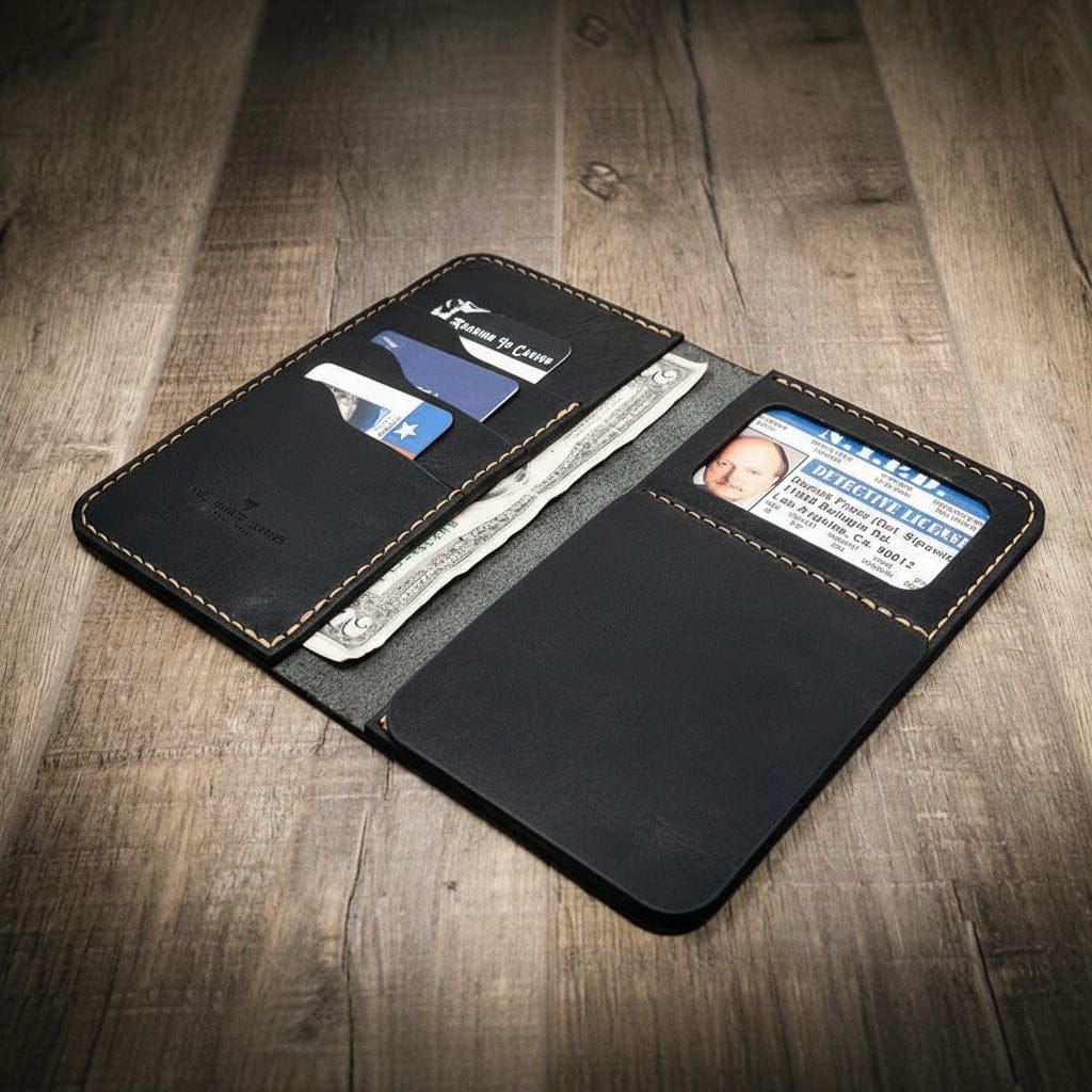 Badge Long Wallet - Alternate View - Bull Sheath Leather