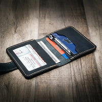 Victory Ladies Minimalist Wallet Black - Lifestyle View - Bull Sheath Leather