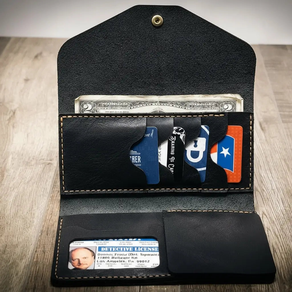 Badge Clutch Wallet - Alternate View - Bull Sheath Leather