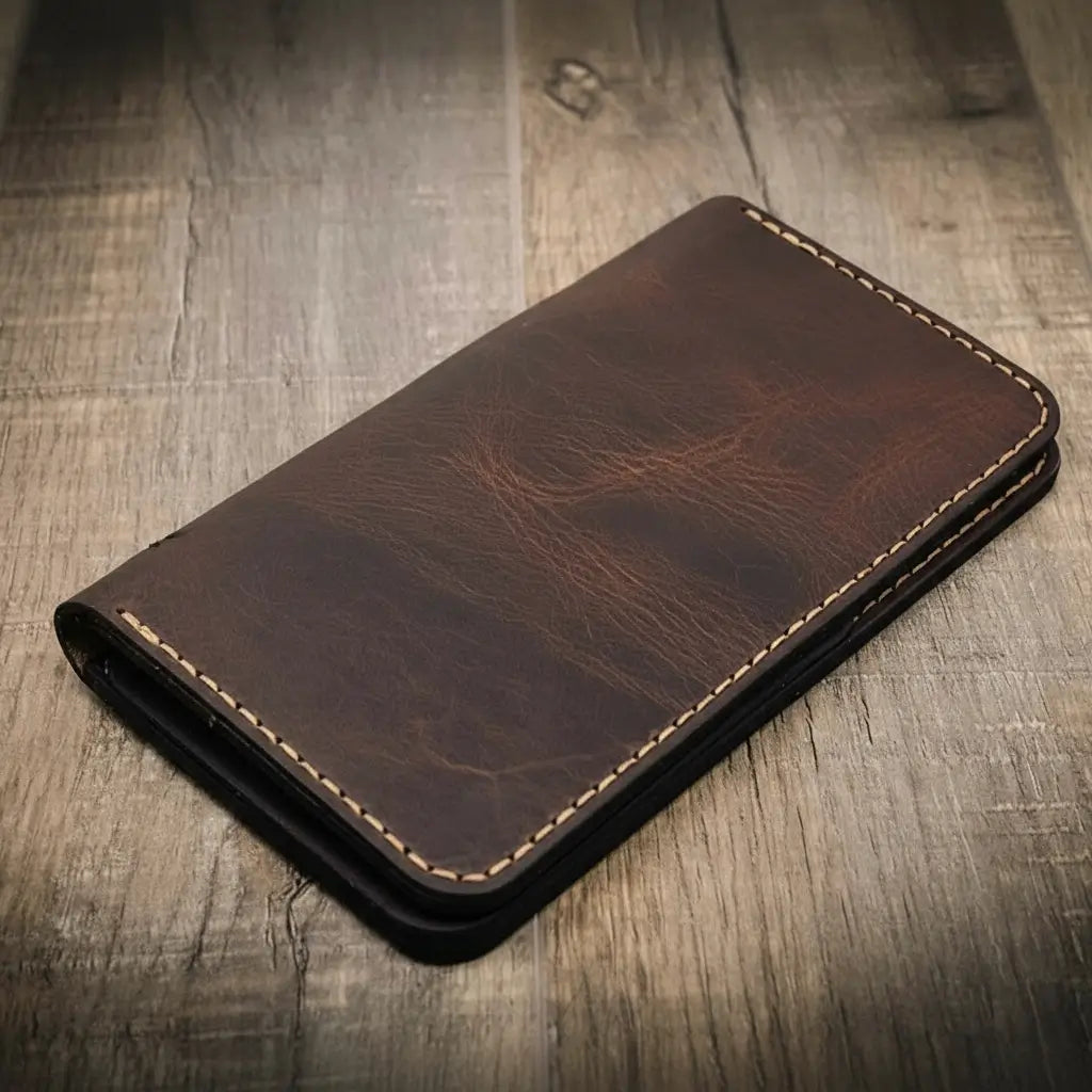Badge Long Wallet - Alternate View - Bull Sheath Leather