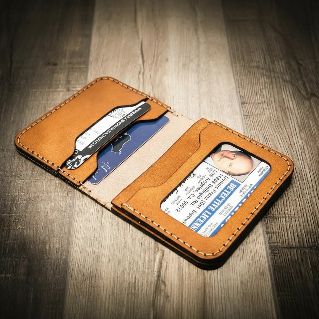 Minimalist Badge Wallet - Alternate View - Bull Sheath Leather