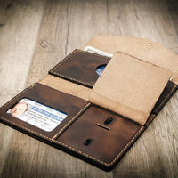 Badge Clutch Wallet - Handmade Full-Grain Leather by Bull Sheath Leather