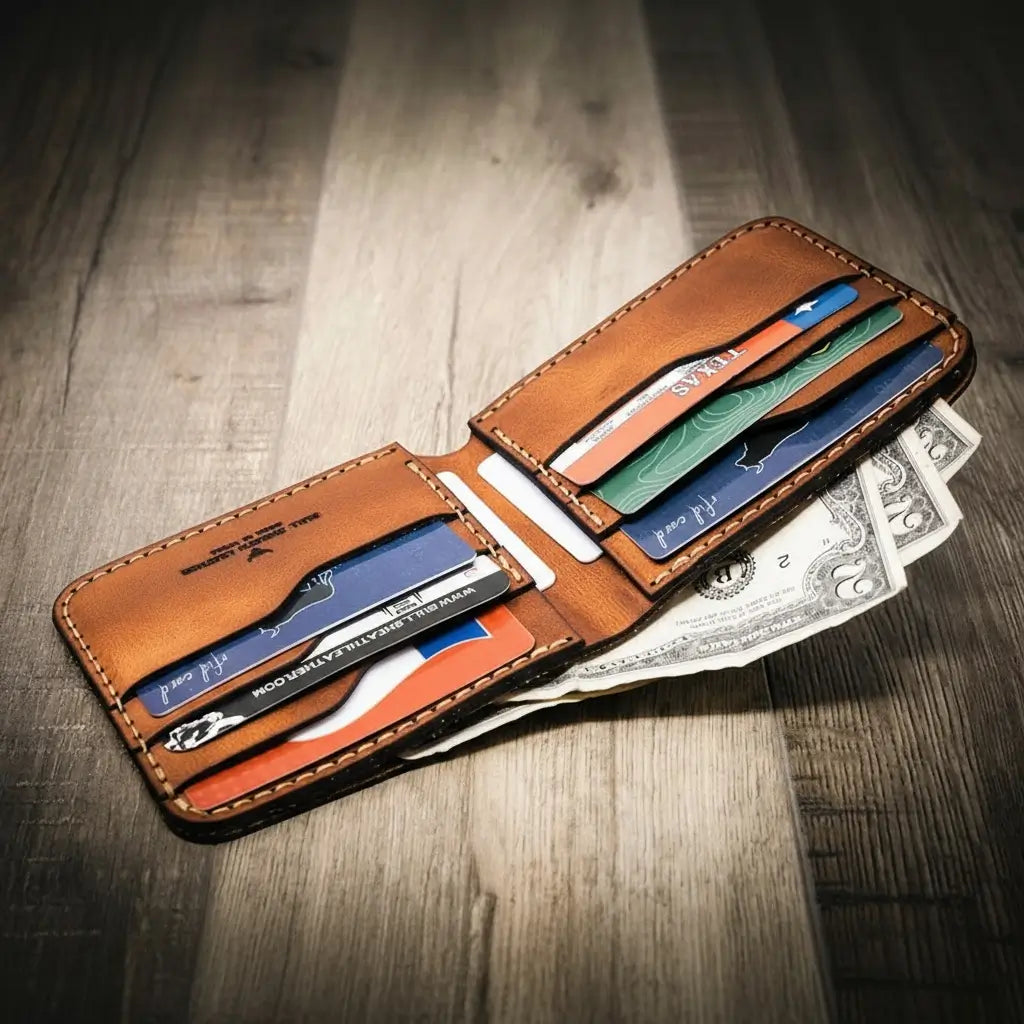 Custom made large bifold wallet

