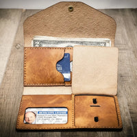 Badge Clutch Wallet - Alternate View - Bull Sheath Leather
