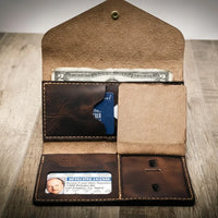 Badge Clutch Wallet - Side Profile - Bull Sheath Leather