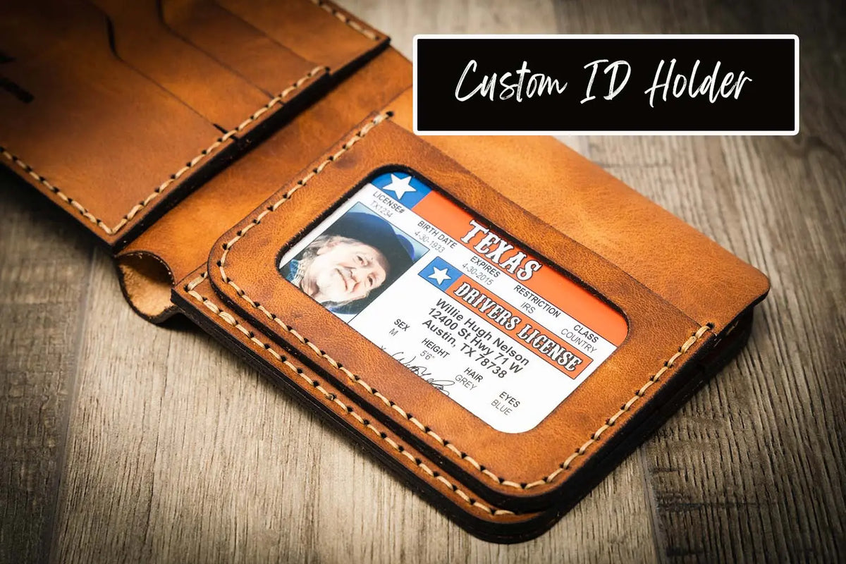 Custom ID Holder Bull Sheath Leather