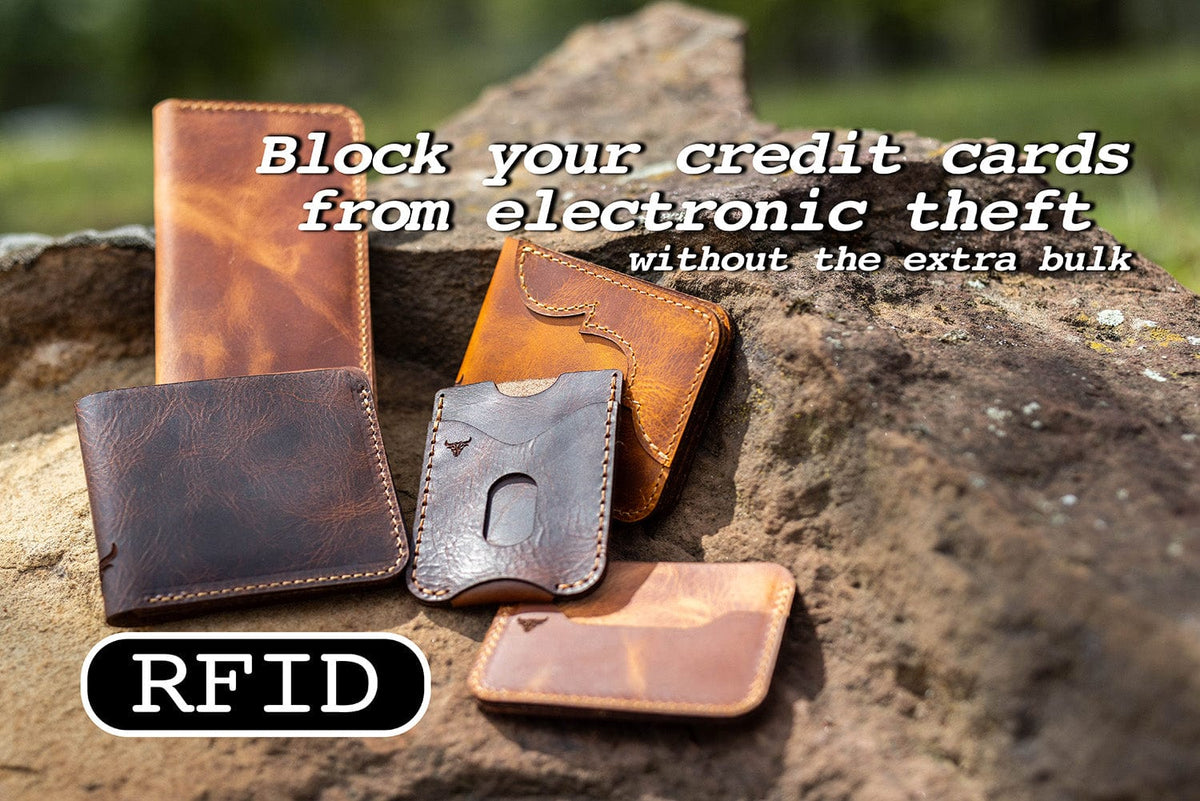 RFID Blocking - Handmade Full-Grain Leather by Bull Sheath Leather