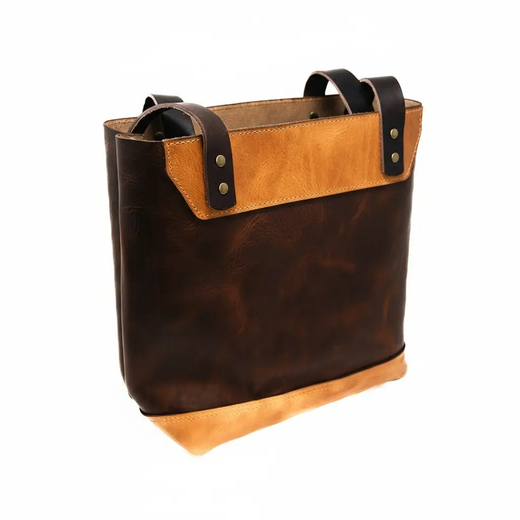 The Naomi Leather Tote Bag - Open View - Bull Sheath Leather