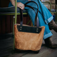 The Naomi Leather Tote Bag - Open View - Bull Sheath Leather