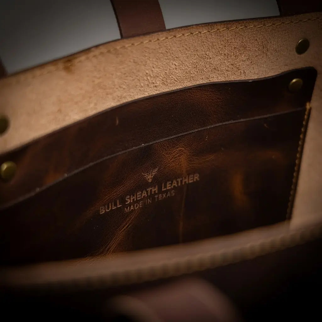 The Naomi Leather Tote Bag - Open View - Bull Sheath Leather