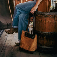 The Naomi Leather Tote Bag - Open View - Bull Sheath Leather
